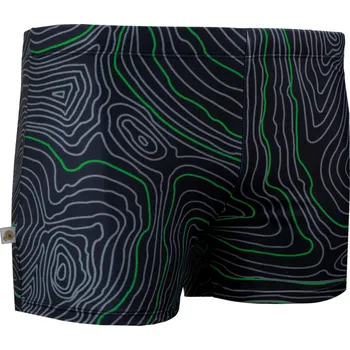 Pánské plavky GUGGEN MOUNTAIN Pánské boxerkové plavky 2XL ZELENÁ|ČERNÁ