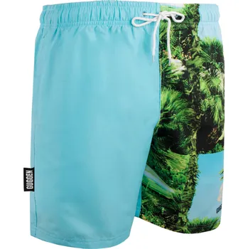 Pánské plavky GUGGEN MOUNTAIN Pánské plavecké kraťasy ZM1601 Palma 3XL MODRÁ|ZELENÁ