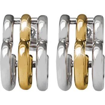 Módní doplněk JSB bijoux s.r.o. Zlaté ocelové náušnice puzety trojité srdce bez krystalů