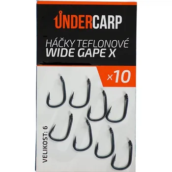 Rybářský háček 10ks - Háčky UnderCarp Wide Gape X Velikost 6