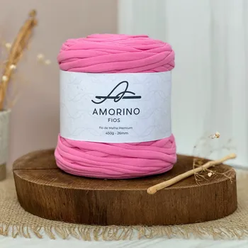 Příze Amorino Fios Textilní špagáty Amorino Fio - Premium 26mm Rosa Chiclete