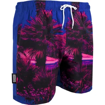 Pánské plavky GUGGEN MOUNTAIN Pánské plavecké kraťasy ZM1602 3XL MODRÁ|RŮŽOVÁ