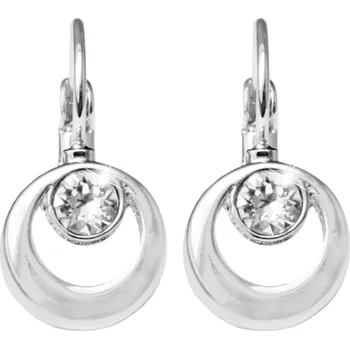 Módní doplněk JSB bijoux s.r.o. Náušnice klapky z bižuterní slitiny samostatný krystal Swarovski v kruhu Crystal