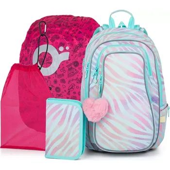 Školní batoh Duhová zebra Topgal LYNN 25007 SET LARGE