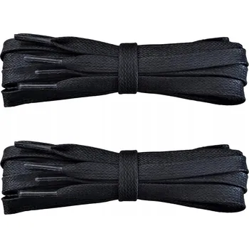 Vrták Voskované ploché tkaničky ČERNÉ šňůrky do bot 200 cm ŠIROKÉ 5 mm G14-06