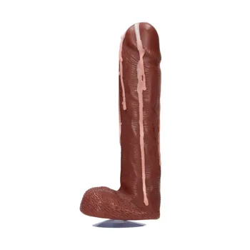 Žertovný předmět Shots Dicky Soap With Balls Cum Covered Brown mýdlo ve tvaru penisu s přísavkou