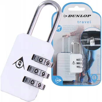 Visací zámek Zámek Dunlop šifrovaný visací zámek do kufru tašky BÍLÝ