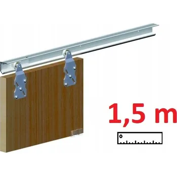 Nábytkové kování Sada posuvných dveří zavěšených Satori – kompletní kování + kolejnice 1,5 m