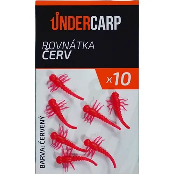 Rybářský háček Rovnátko na Háček UnderCarp Červ Červený