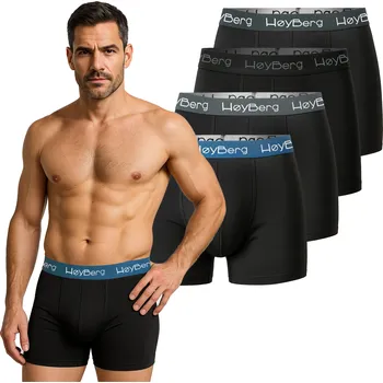 Boxerky HøyBerg - Pánské boxerky ve skandinávském stylu, sada 4 kusů, Bavlna, XL