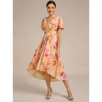 Dámské šaty Ever Pretty šaty meruňkové s květy 1923 Velikost: 9XL / 58 / 26 / 30