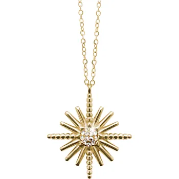 Náhrdelník JSB bijoux s.r.o. Zlatý ocelový náhrdelník slunce se středem z krystalů Swarovski Golden Shadow