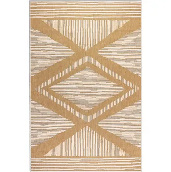 Koberec Kusový koberec oboustranný Gemini 106017 Ochre – na ven i na doma 200x290 cm