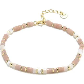 Náramek 4U Stříbrný/pozlacený náramek s přírodním růžovým opálem