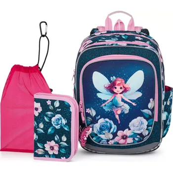 Set školních potřeb Lehký batoh s vílou Topgal ENDY 25003 SET MEDIUM