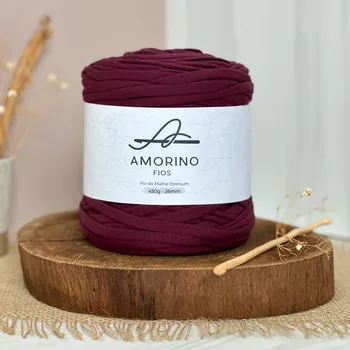 Příze Amorino Fios Textilní špagáty Amorino Fio - Premium 26mm Berinjela