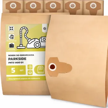 Sáček do vysavače 5x SÁČEK do VYSAVAČE Parkside PNTS 1400 D1 Papírový 2-vrstvý SÁČKY 2A