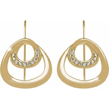 Módní doplněk JSB bijoux s.r.o. Zlaté ocelové provlékací náušnice dvojitý zaoblený trojúhelník s krystaly Swarovski Golden Shadow