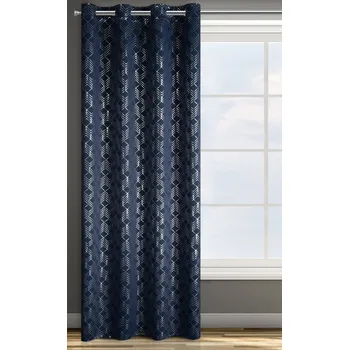 Závěs HOTOVÝ ZÁVĚS DESIGN91 POLY 140X250 CM MODRÁ NÁMOŘNÍCKA