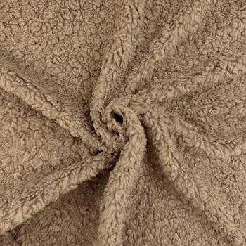 Kabátovina Teddy Boucle - Hnědá kapučíno