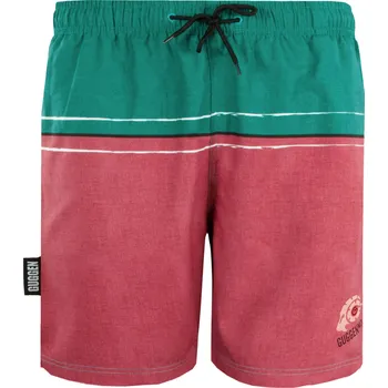 Pánské plavky GUGGEN MOUNTAIN Pánské plavecké kraťasy ZM1607 S ZELENÁ|ČERVENÁ