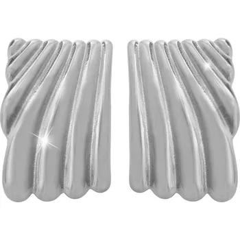 Módní doplněk JSB bijoux s.r.o. Ocelové náušnice puzety masivní obdélník poskládaný ze zvlněných kapek