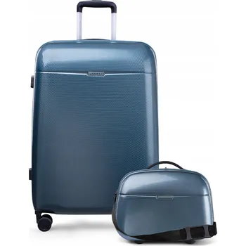 PUCCINI Sada CESTOVNÍCH KUFRŮ Střední + Kufřík PC Polykarbonát 2v1