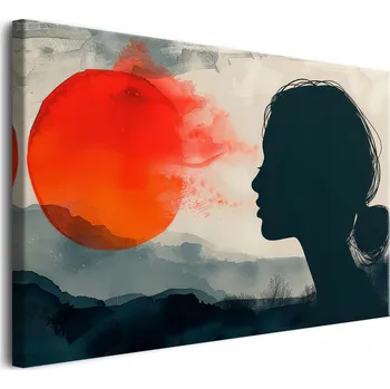 Obraz Obraz na zeď do obýváku Portrét ženy na pozadí měsíce Nástěnná dekorace