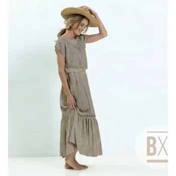 Šatovka Bavlna Výšivka - Béžovo šedá světlá