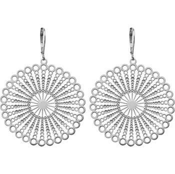 Módní doplněk JSB bijoux s.r.o. Ocelové náušnice klapky s filigránovým sluncem bez krystalů