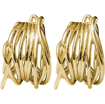 Módní doplněk JSB bijoux s.r.o. Zlaté ocelové náušnice kreole zamotané drátky