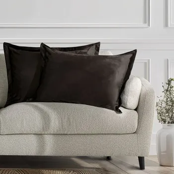 Povlak na dekorativní polštářek Povlaky na polštáře AmeliaHome Velvet Side Si tmavě hnědé, velikost 50x70