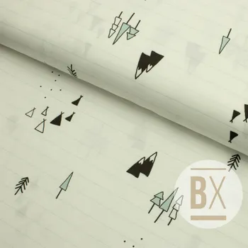 Dekorační látka - Bavlna Leo Příroda modrá petrolejová