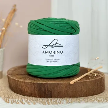 Příze Amorino Fios Textilní špagáty Amorino Fio - Premium 26mm Verde Bandeira