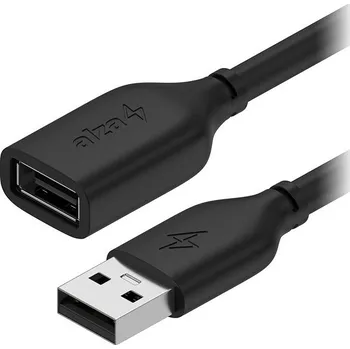 Datový kabel AlzaPower Core USB-A (M) to USB-A (F) 2.0 3m černý