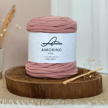 Příze Amorino Fios Textilní špagáty Amorino Fio - Premium 26mm Rosa Chá