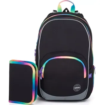 Školní batoh Černý školní batoh Topgal KIMI 25010 SET SMALL
