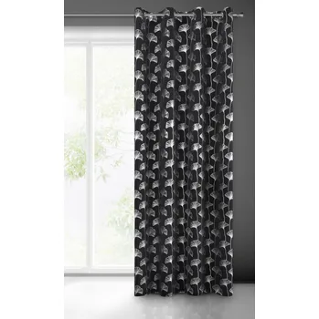 HOTOVÝ ZÁVĚS CLARA 135X250 CM ČERNÁ VZOROVANÁ