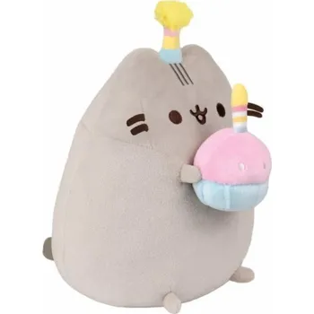 plyšák Pusheen Pusheen - Plyšový maskot v narozeninové čepici a dortu 24 cm
