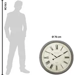 Šedo-béžové antik nástěnné hodiny Willi - Ø 76*6 cm / 1*AA
