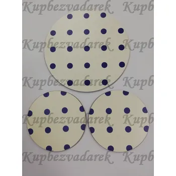 Podtácek - Puntík modrý Velikost: kruh 15cm + 2x kruh 10cm