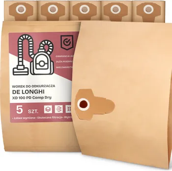Sáček do vysavače 5x SÁČEK do VYSAVAČE de Longhi XD 100 PD Comp Dry Papírový Velký Sáčky 2A