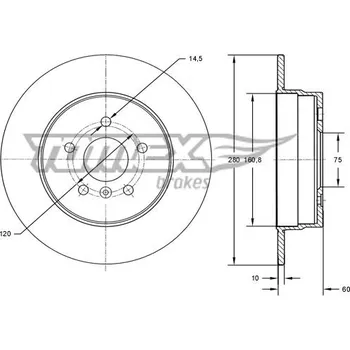 Brzdový kotouč Brzdový kotouč TOMEX Brakes TX 71-45