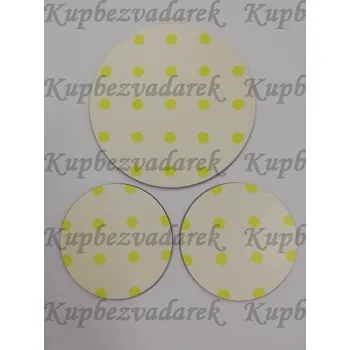 Podtácek - Puntík žlutý Velikost: kruh 15cm + 2x kruh 10cm