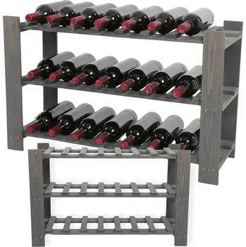 Stojan na víno Stojan na víno regál police na láhve skříňka na alkohol 21 lahví