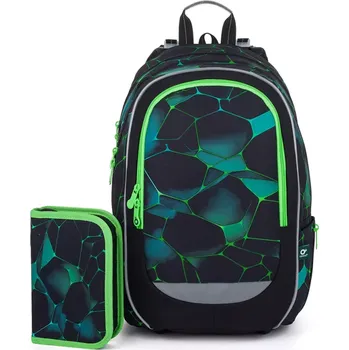 Školní batoh se zelenými prvky Topgal CODA 25019 SET SMALL
