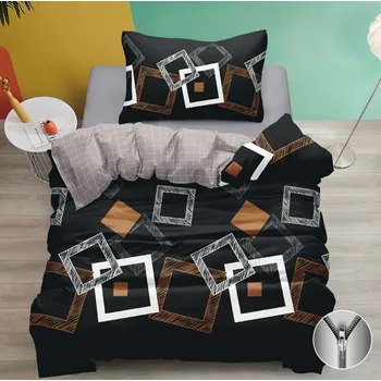 Povlečení Bavlněné povlečení NOTRIS černé Rozměr povlečení: 70 x 90 cm | 140 x 200 cm, 140x200 / 70x90 cm