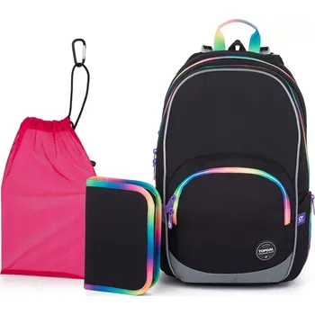 Školní batoh Černý školní batoh Topgal KIMI 25010 SET MEDIUM