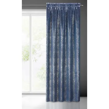 HOTOVÝ ZÁVĚS DIADÉM EBRU NA PÁSCE 140X270 CM TMAVĚ MODRÁ