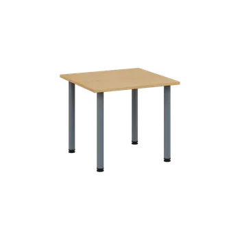 Jídelní stůl CRTR 80 jídelní stůl, kovová podnož stříbrná, deska 25 mm, 800x800 mm, javor horský